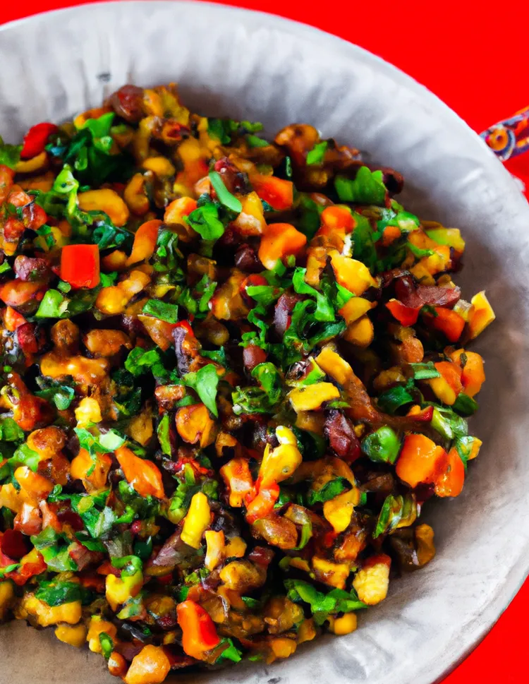 Mediterranean lentil salad with sun-dried tomatoes and olives
