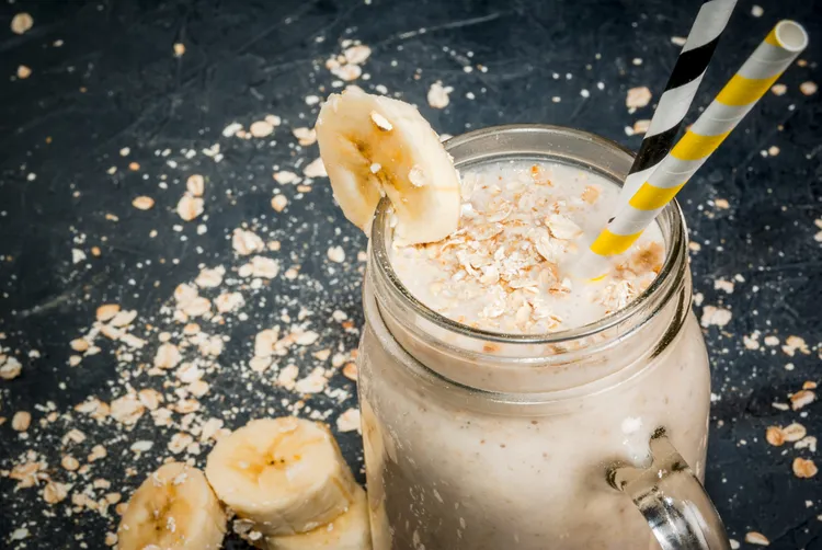 Vegan banana oat soy shake