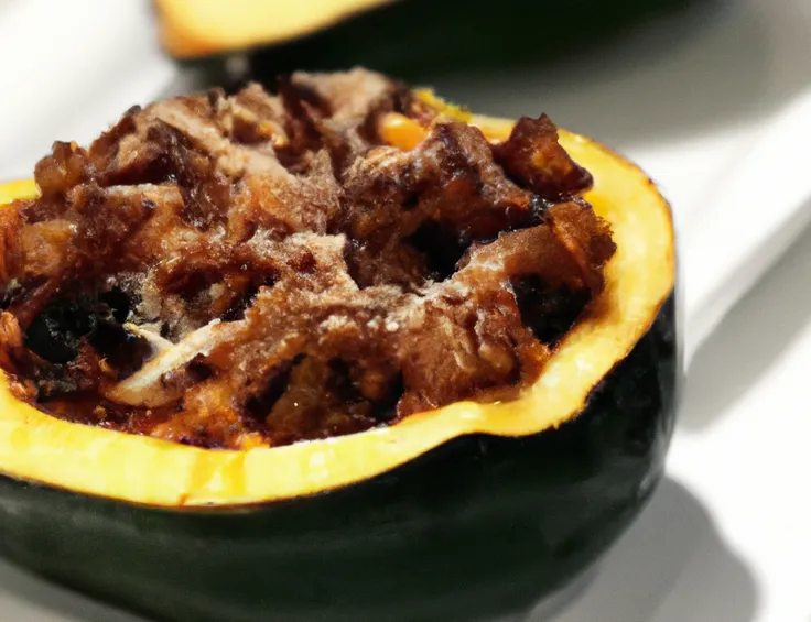 Acorn squash with sweet spicy sausage