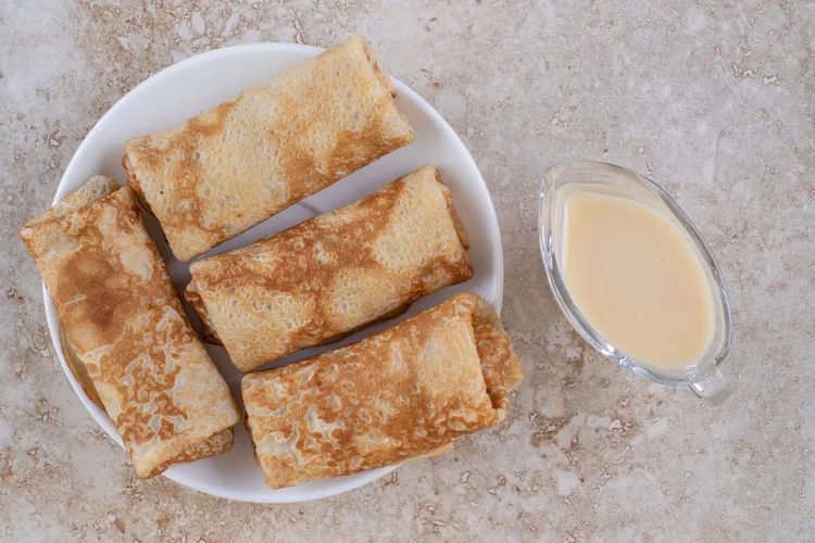 Blinchiki (russian crepes) with sweet ricotta