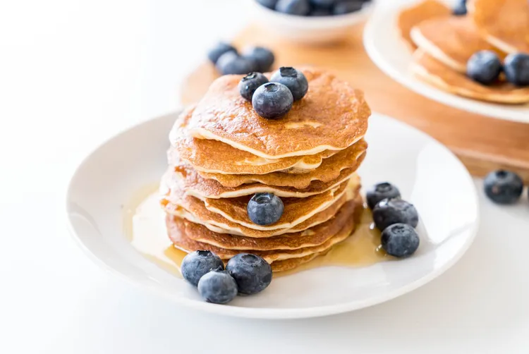 Blueberry and almond pancakes