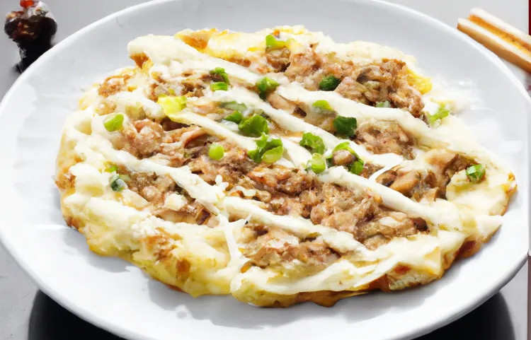 Cabbage pancake with sweet soy beef