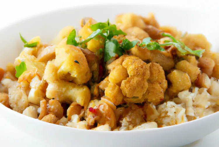 Cauliflower and chickpea coconut curry