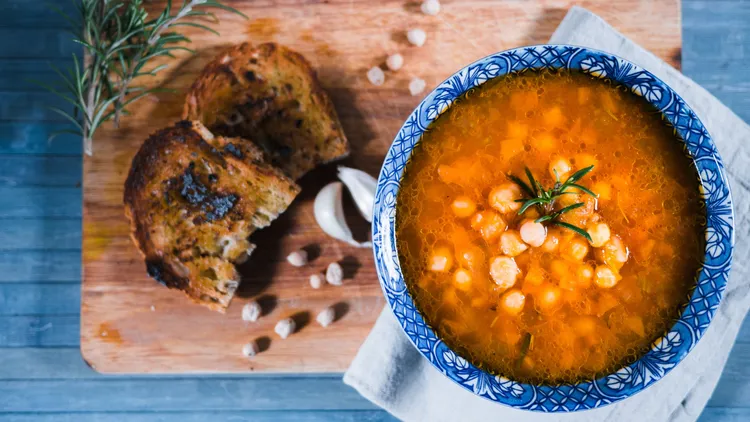 Chickpea and leek soup