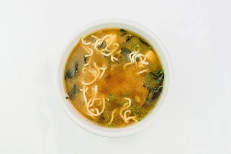Chinese egg drop soup with noodles