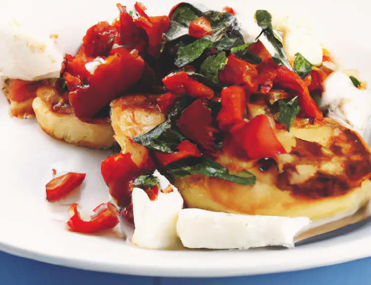 Cottage cheese pancakes with roasted capsicum salsa