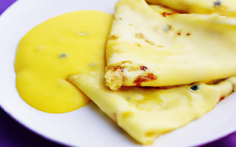 Crepes with passionfruit curd
