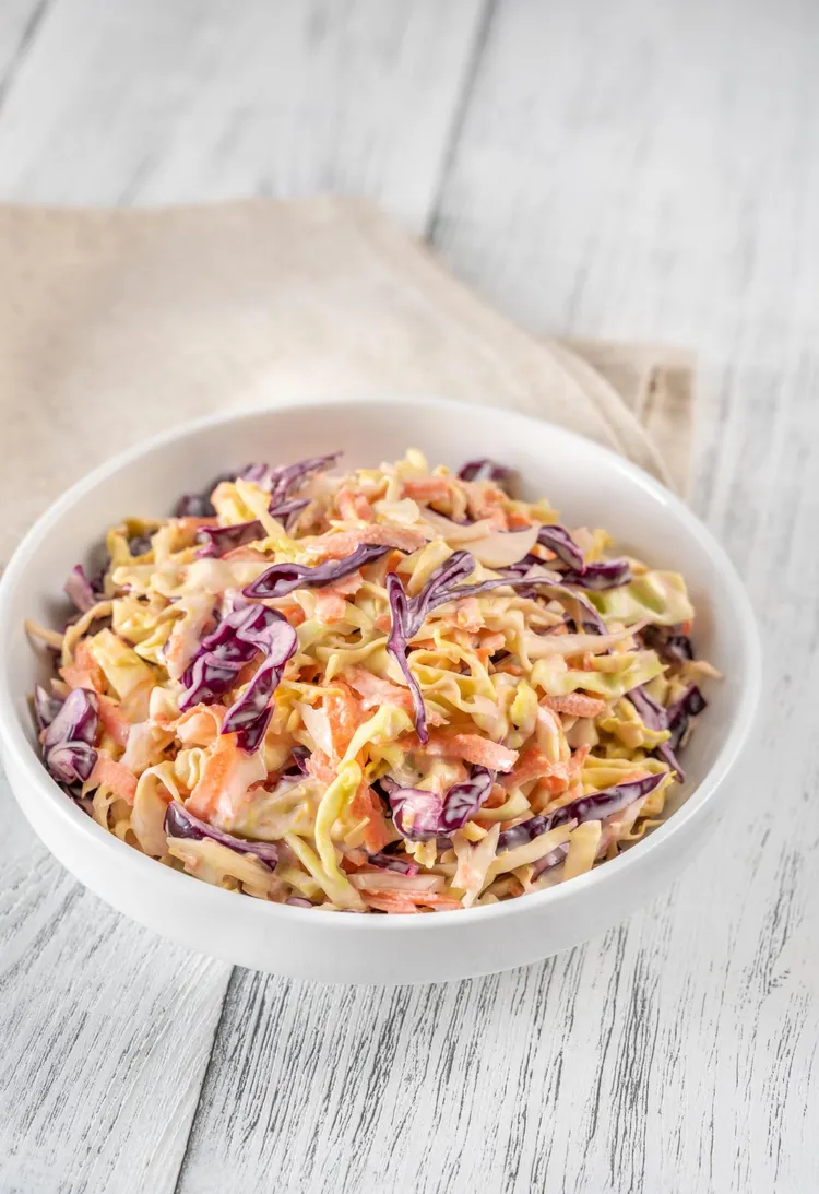 Curried cabbage and carrot slaw