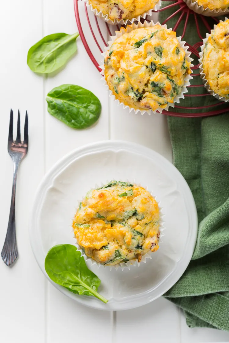 Egg, spinach and bacon muffins