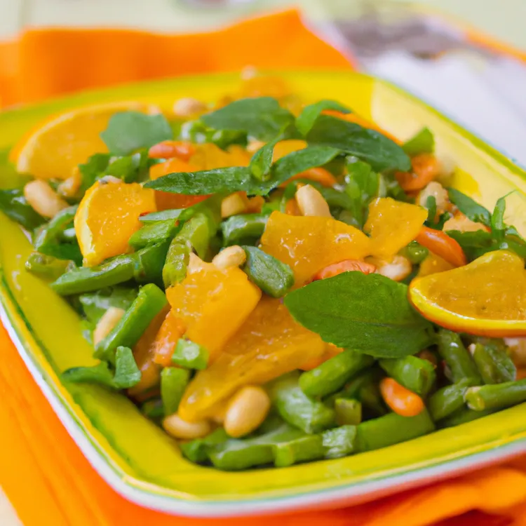 Green bean salad with orange and mint