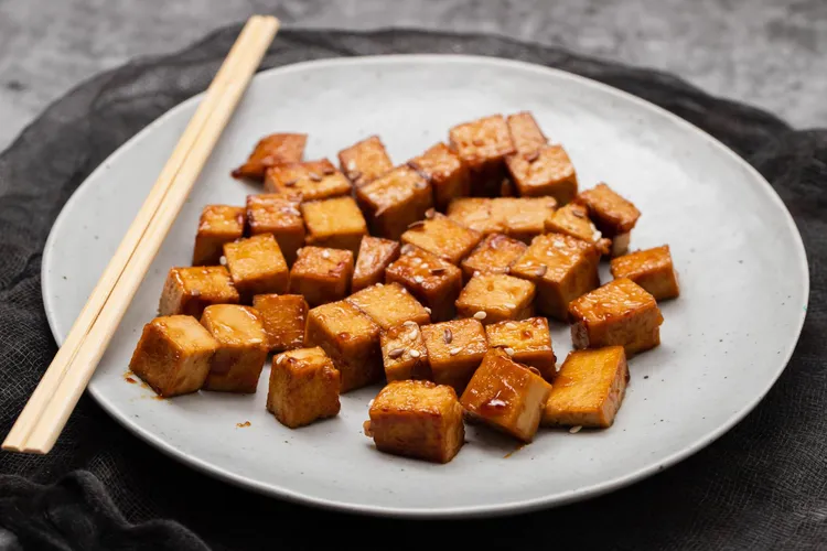 Maple glazed tofu