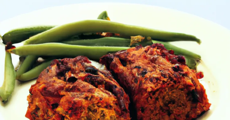 Olive & burghul meatloaves with green beans