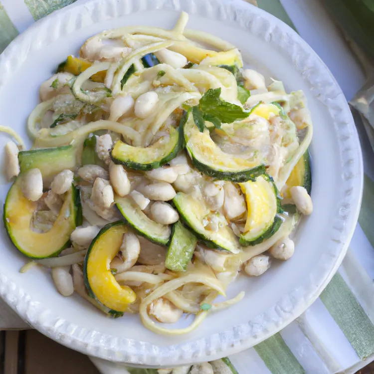 Pasta with white beans and summer squash