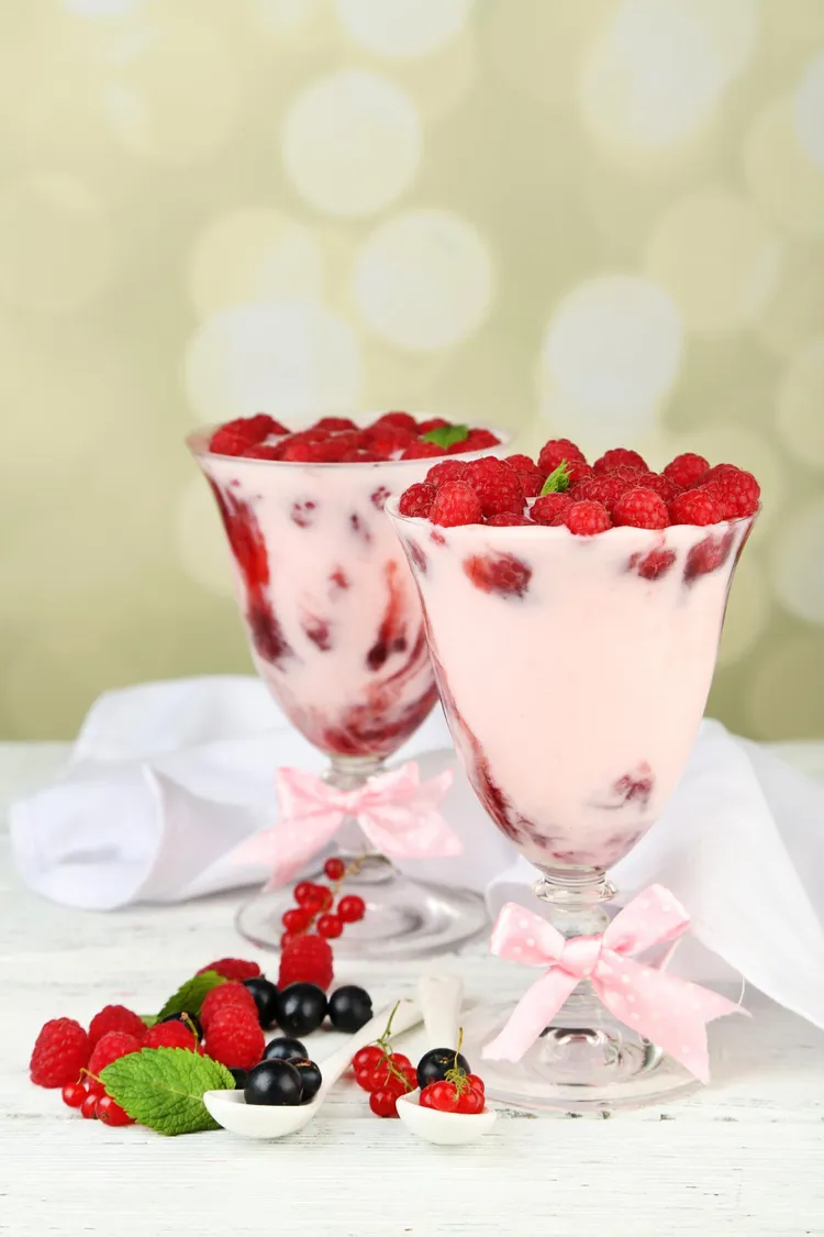 Raspberry coconut parfait