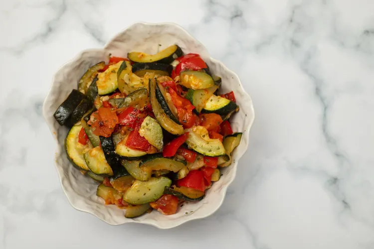 Roasted zucchini and bell pepper