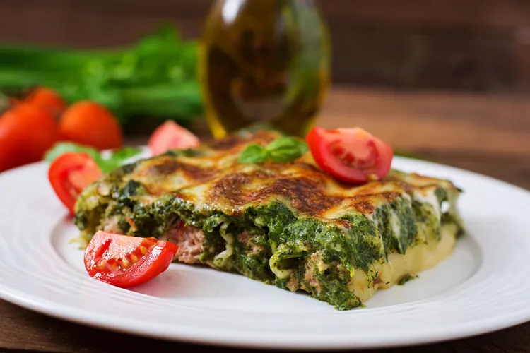 Sausage, spinach and feta frittata