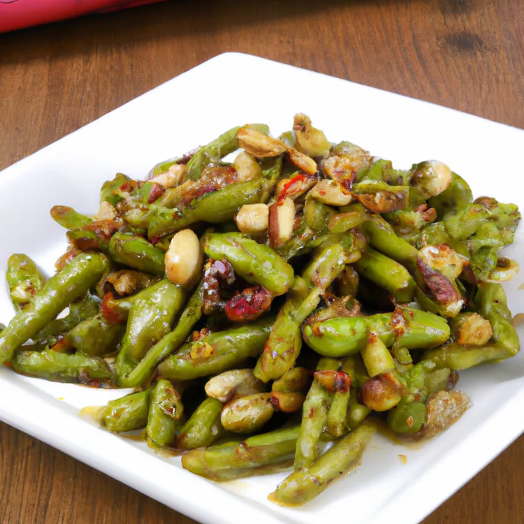 Sauteed green beans with pistachios