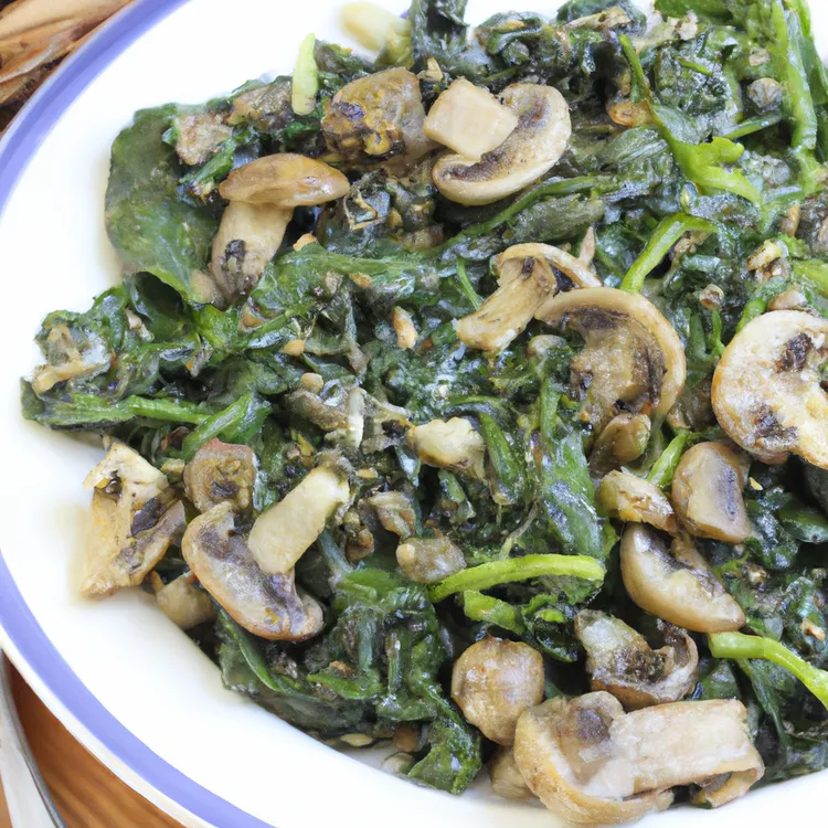 Sautéed spinach with mushrooms