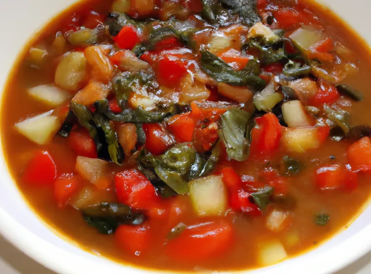 Slow-cooker spinach tomato vegetable soup