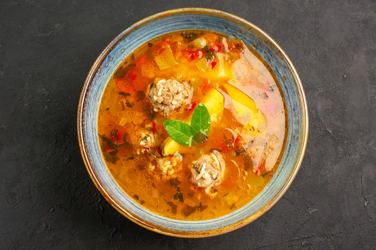 Spiced moroccan meatball soup
