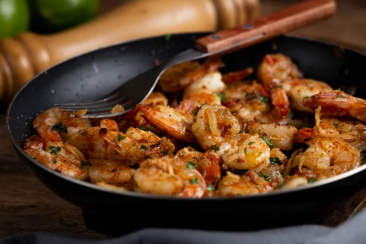 Spicy sausage and shrimp skillet