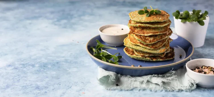 Spinach and feta pancakes