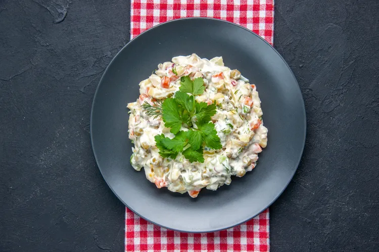 Vegan cauliflower “eggy” salad