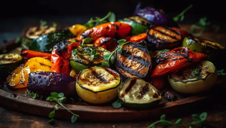 Chargrilled vegetable and bread salad