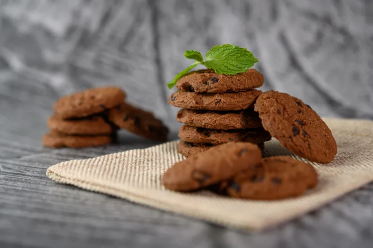 Double choc-chip cookies