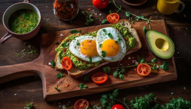 Egg hearts on toast with avocado & tomato salsa