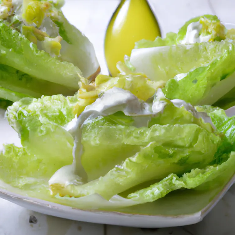 Iceberg lettuce with creamy caper dressing