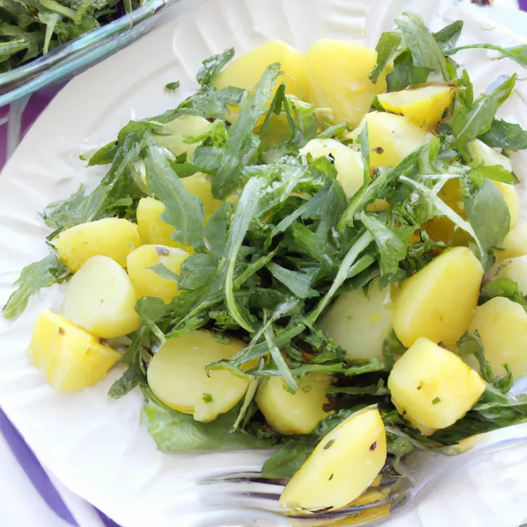 Potato & rocket salad with toasted walnuts