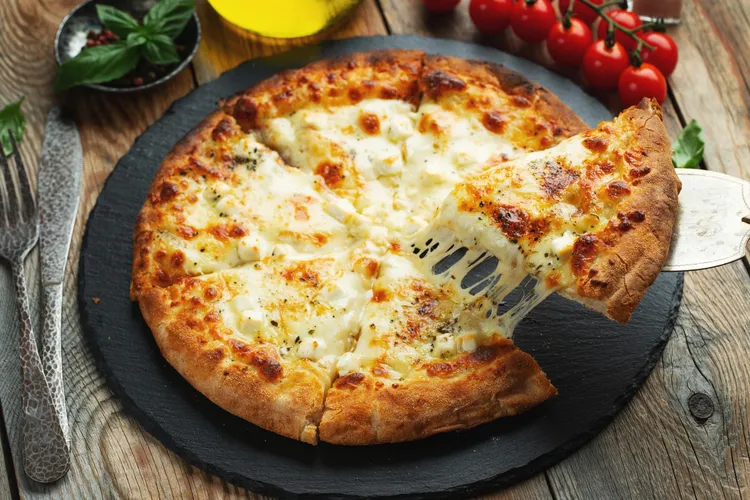 Potato & rosemary pizza with blue cheese