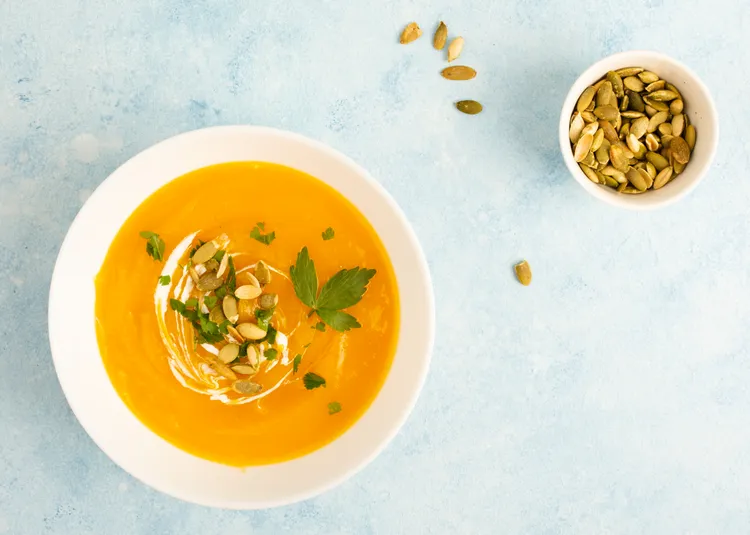 Pumpkin and chive soup