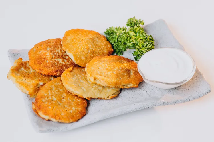 Roasted pumpkin, sage and couscous fritters