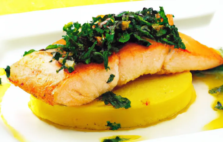 Salmon fillets with polenta fritters
