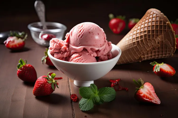 Strawberries & cream ice-cream