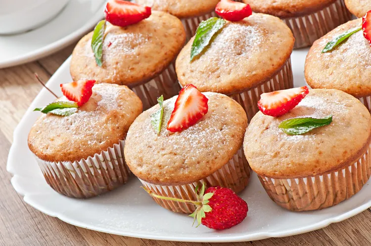 Strawberry ricotta muffins