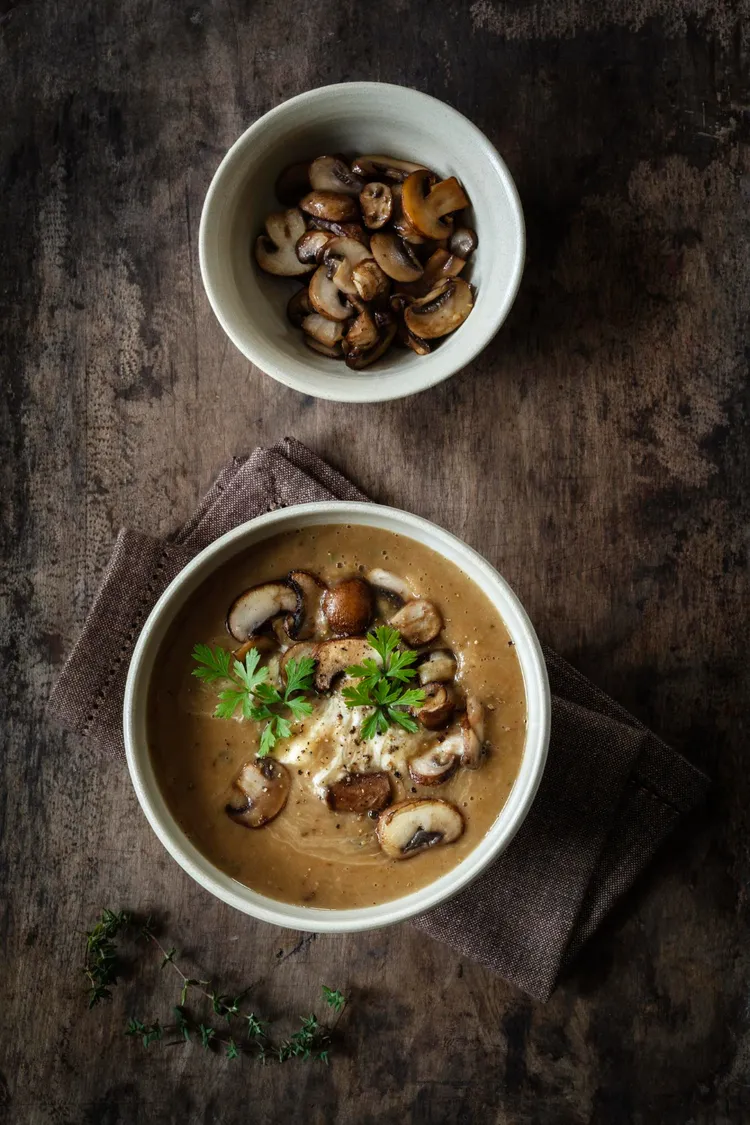 Swiss brown mushroom soup