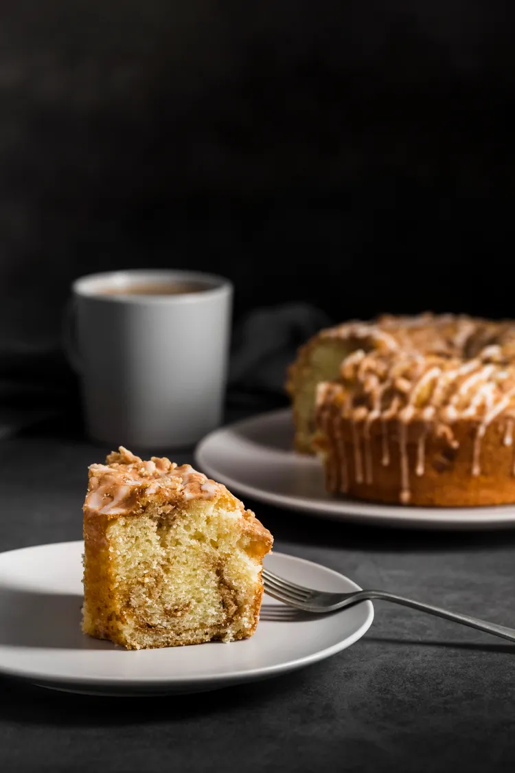 Almond cake with earl grey syrup