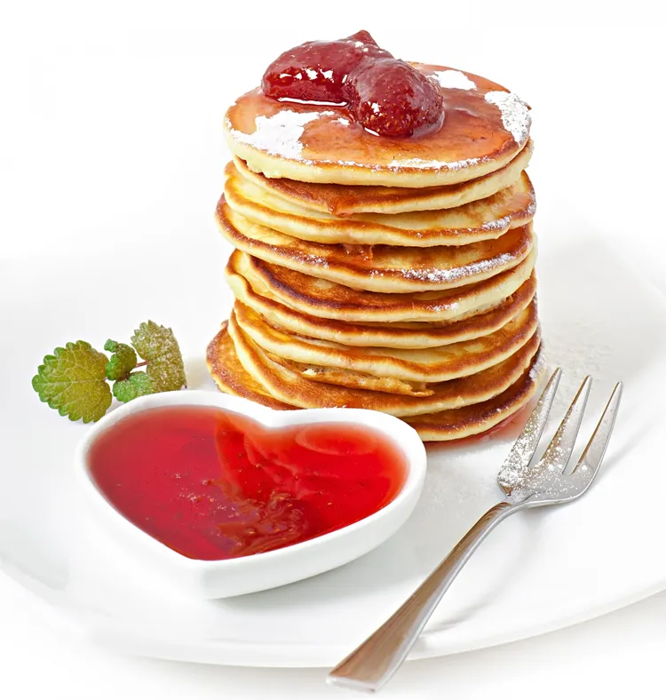 Buttermilk hotcakes with strawberry butter