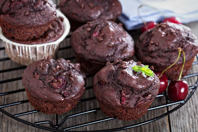 Cherry and chocolate muffins