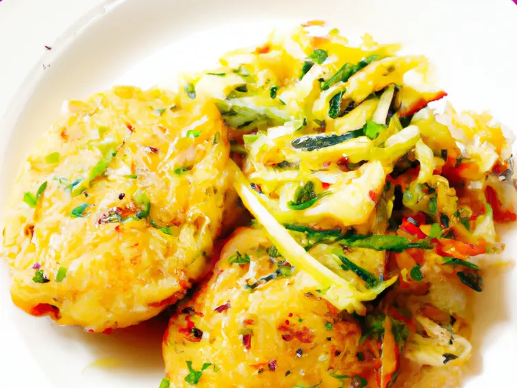 Fish cakes with sesame carrot salad