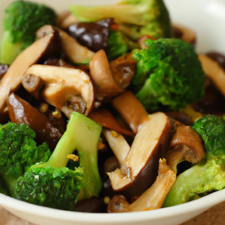 Broccolini and mushroom stir-fry