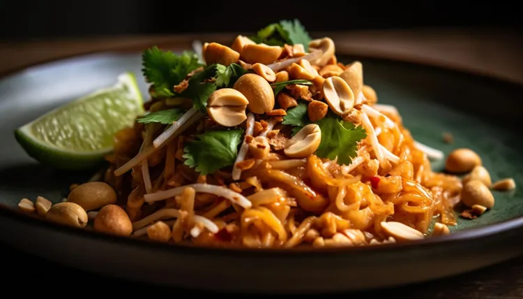 Chicken and peanut noodle stir-fry