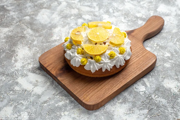 Coconut cake with lemon sour cream icing