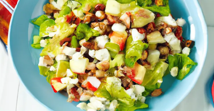 Crunchy waldorf salad with blue cheese