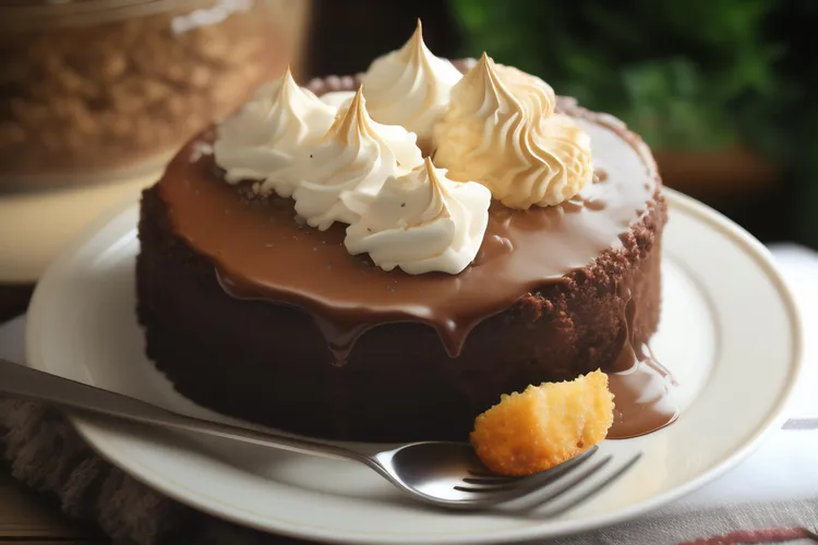 Giant salted caramel lava cake