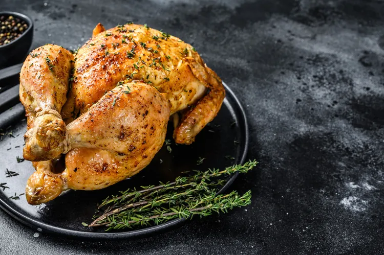 Lemon and thyme-roasted chicken