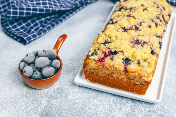 Lemon blueberry poke cake